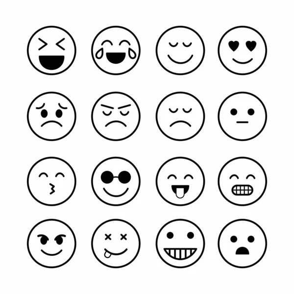Set Emoticons Icons Vector Illustration — Stock Vector