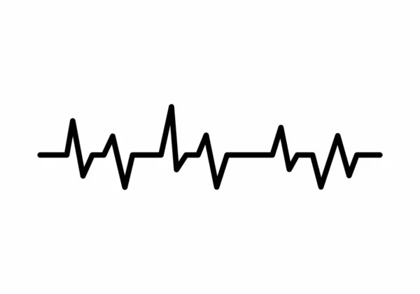 Heartbeat Icon Black Style Isolated White Background Cardiogram Symbol Vector — Stock Vector