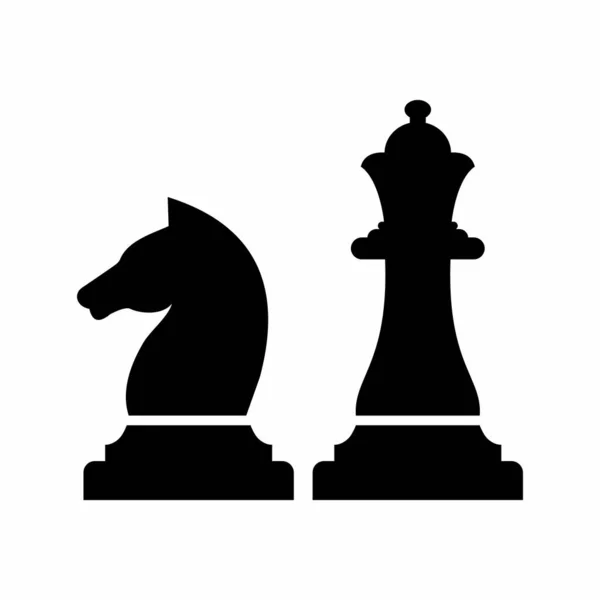 Шаховий Значок Чорно Біла Ілюстрація — стоковий вектор