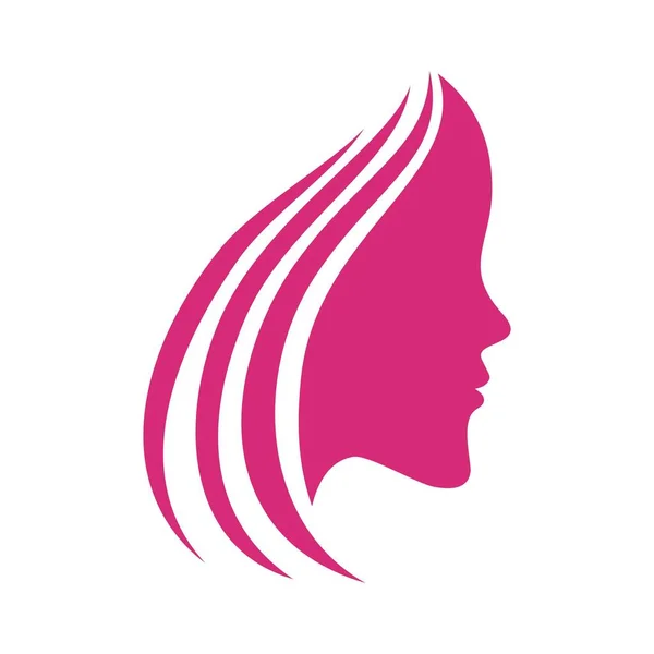 Mujer Cara Logo Icono Vector Plantilla Ilustración — Archivo Imágenes Vectoriales