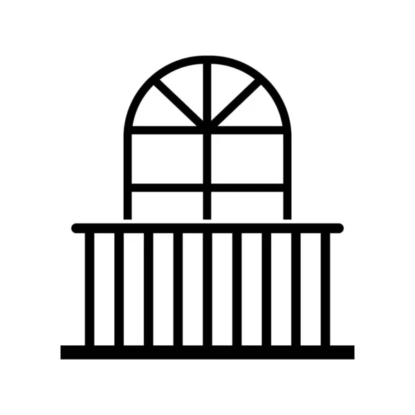 Vektorová Ilustrace Ikony Fasády Budovy — Stockový vektor