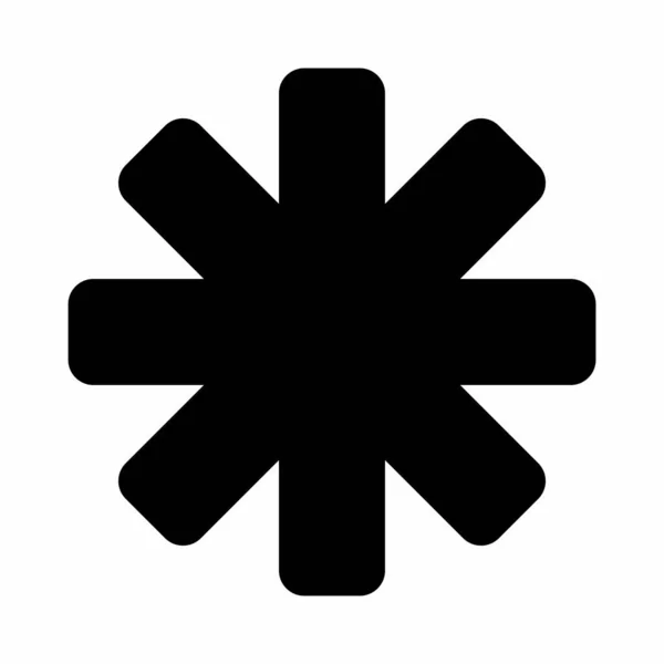 Ikon Glif Vektor Snowflake - Stok Vektor