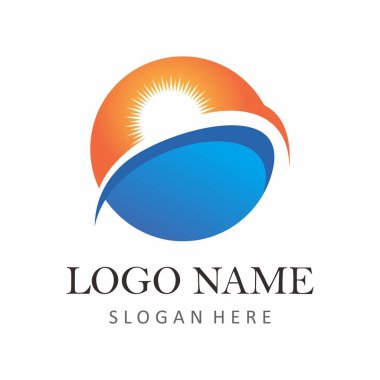 Güneş logosu şablon vektör resimleme tasarımı