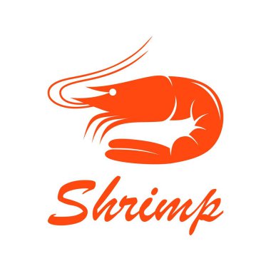Deniz ürünleri logosu. Gıdanın vektör çizimi