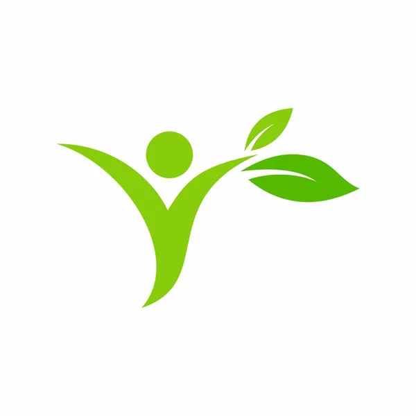 Zielony Ludzie Logo Szablon Wektor Ikona — Wektor stockowy