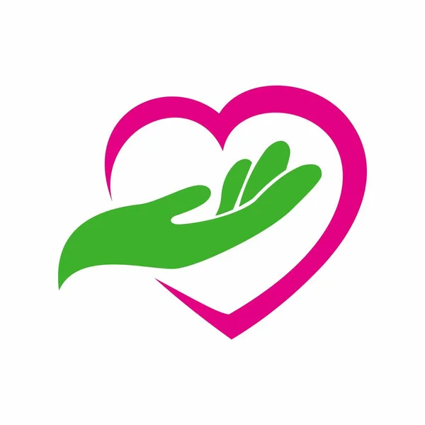 Hand Heart Symbol Logo Vector — Stock Vector