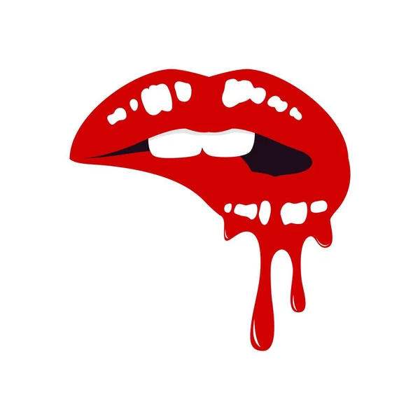 Ilustração Vetorial Uma Mulher Com Lábios Vermelhos — Vetor de Stock