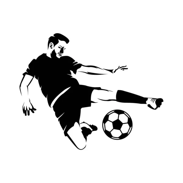 Silueta Jugador Fútbol Vector Ilustración — Vector de stock