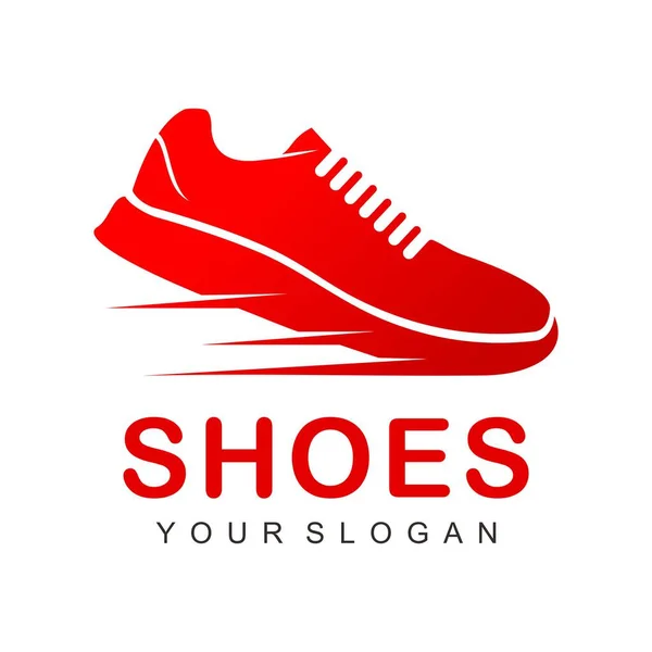 Spor Ayakkabıları Logo Tasarım Şablonu Vektörü — Stok Vektör