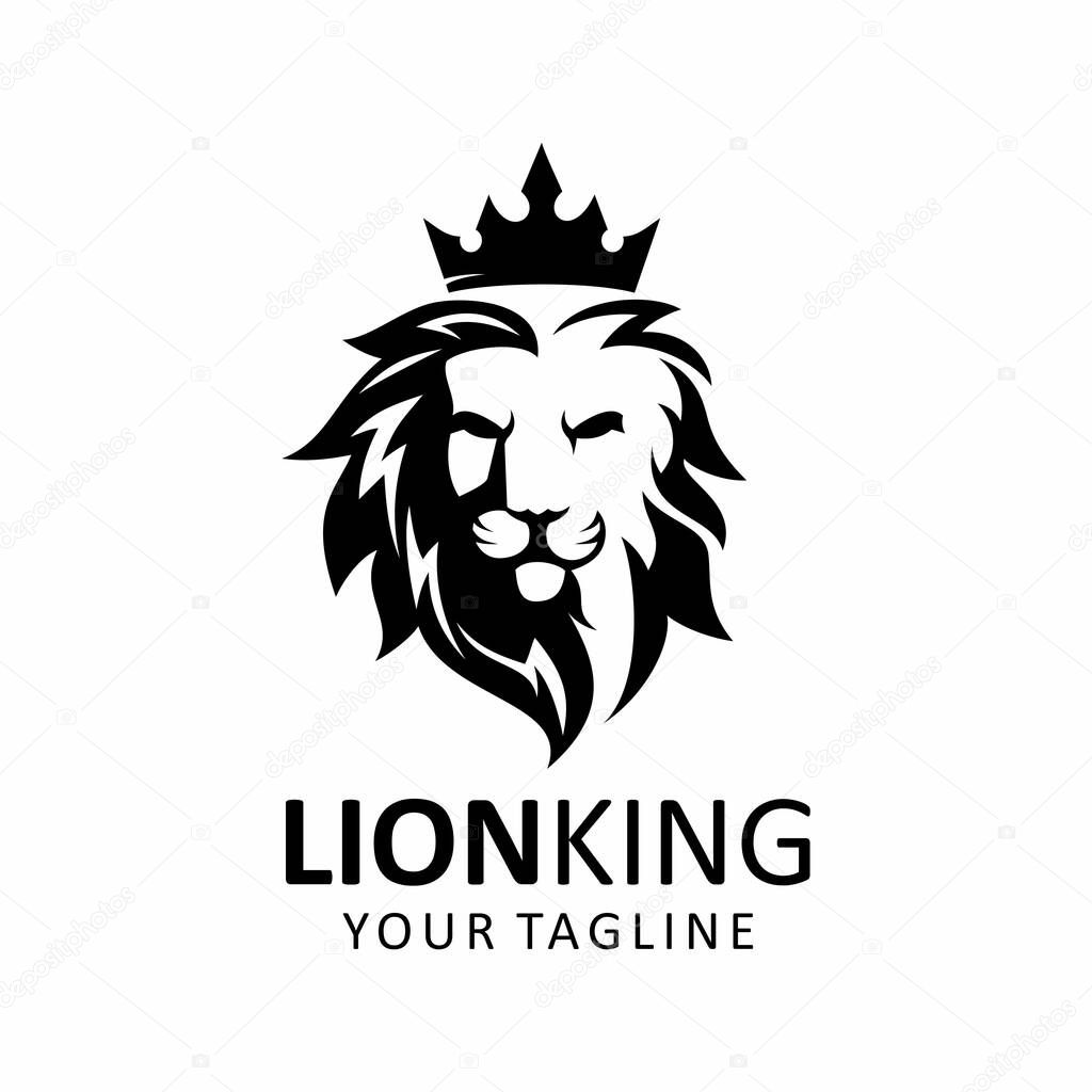 Lion head logo design vector template