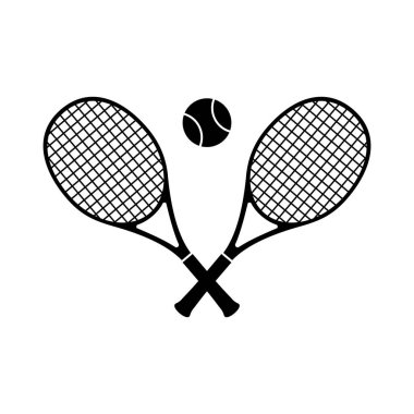 Tenis raketi ve raket ikon vektör illüstrasyon grafik tasarımı