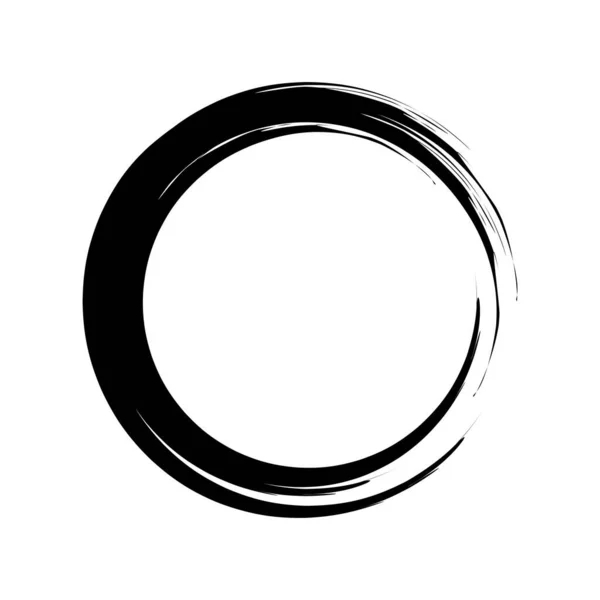 Cadre Rond Noir Illustration Vectorielle Dessinée Main — Image vectorielle