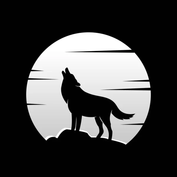 Silhouette Chat Sur Fond Noir — Image vectorielle