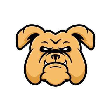 Şirin köpek yüzü, vektör illüstrasyonu