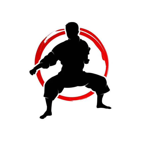 Karate Warrior Vector Illustration — Stock Vector