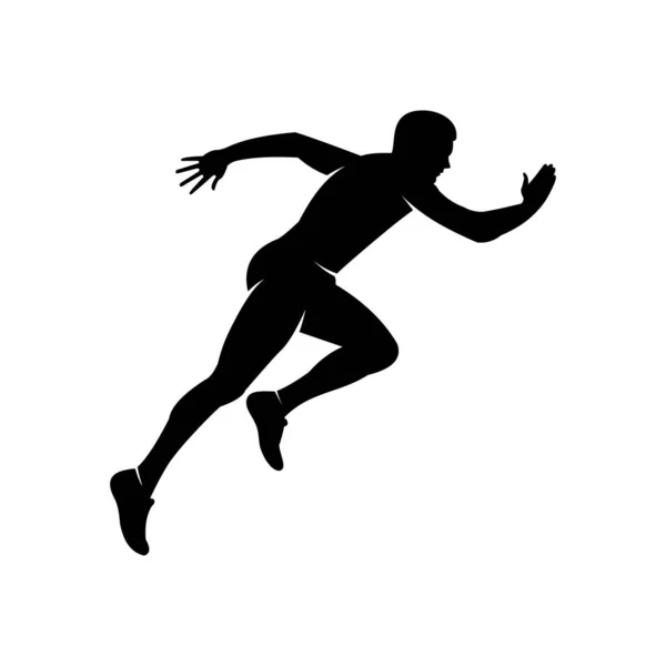 Silueta Hombre Corriendo Sobre Fondo Blanco — Archivo Imágenes Vectoriales