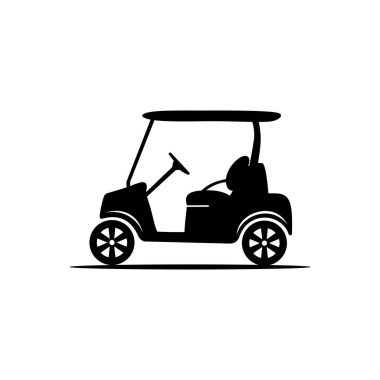 golf cart icon. flat illustration of car wheel vector icons for web clipart