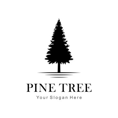 Noel ağacı logo şablonu vektör çizimi