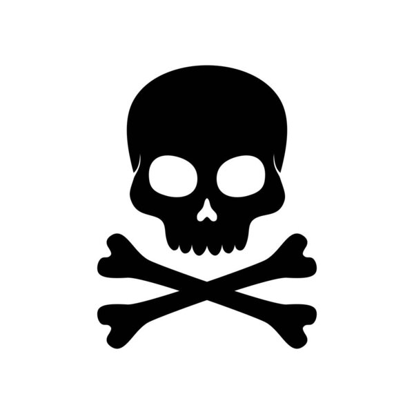 череп с перекрестными костями и улыбкой