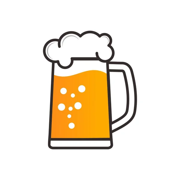 Caneca Cerveja Ícone Vetor Ilustração — Vetor de Stock