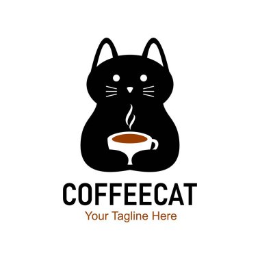 kedi logosu tasarım vektör şablonu