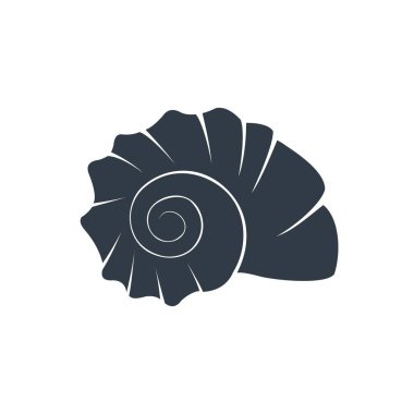 Deniz kabuğu logosunun vektör çizimi, simge ögesi