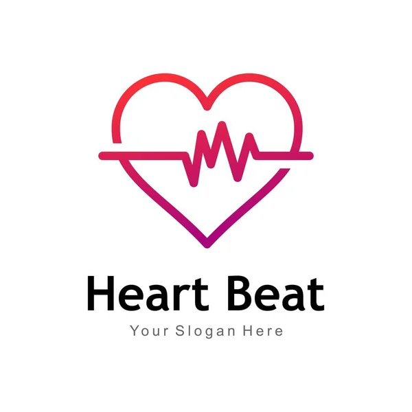 Heart Pulse Logo Template Vector Icon Illustration Design — Stock Vector