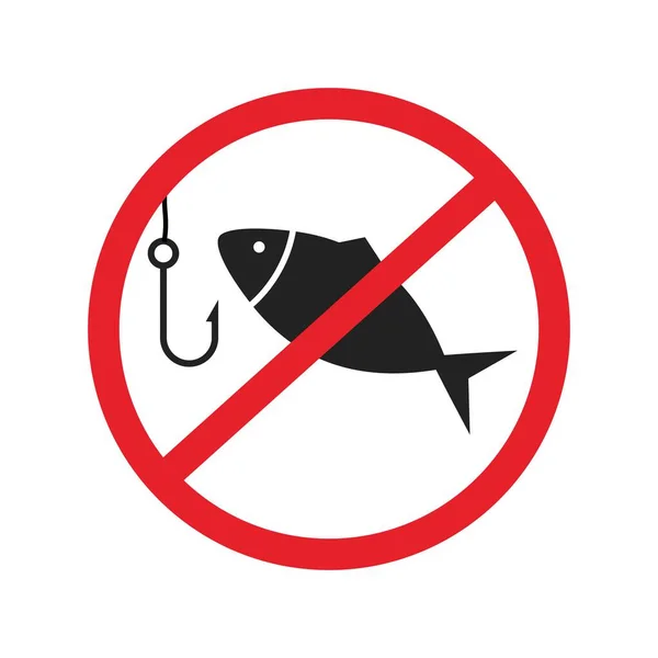 Não Sinal Pesca Ilustração Vetorial — Vetor de Stock