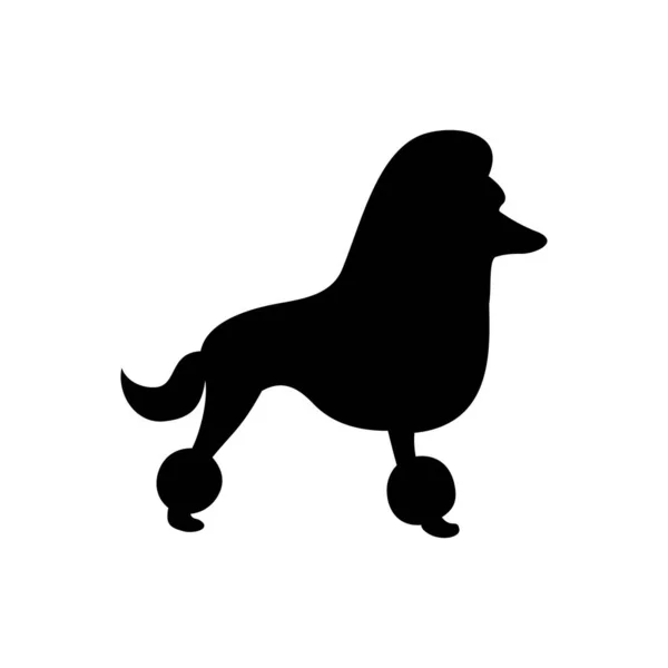 Ikona Psa Černobílá Ilustrace — Stockový vektor