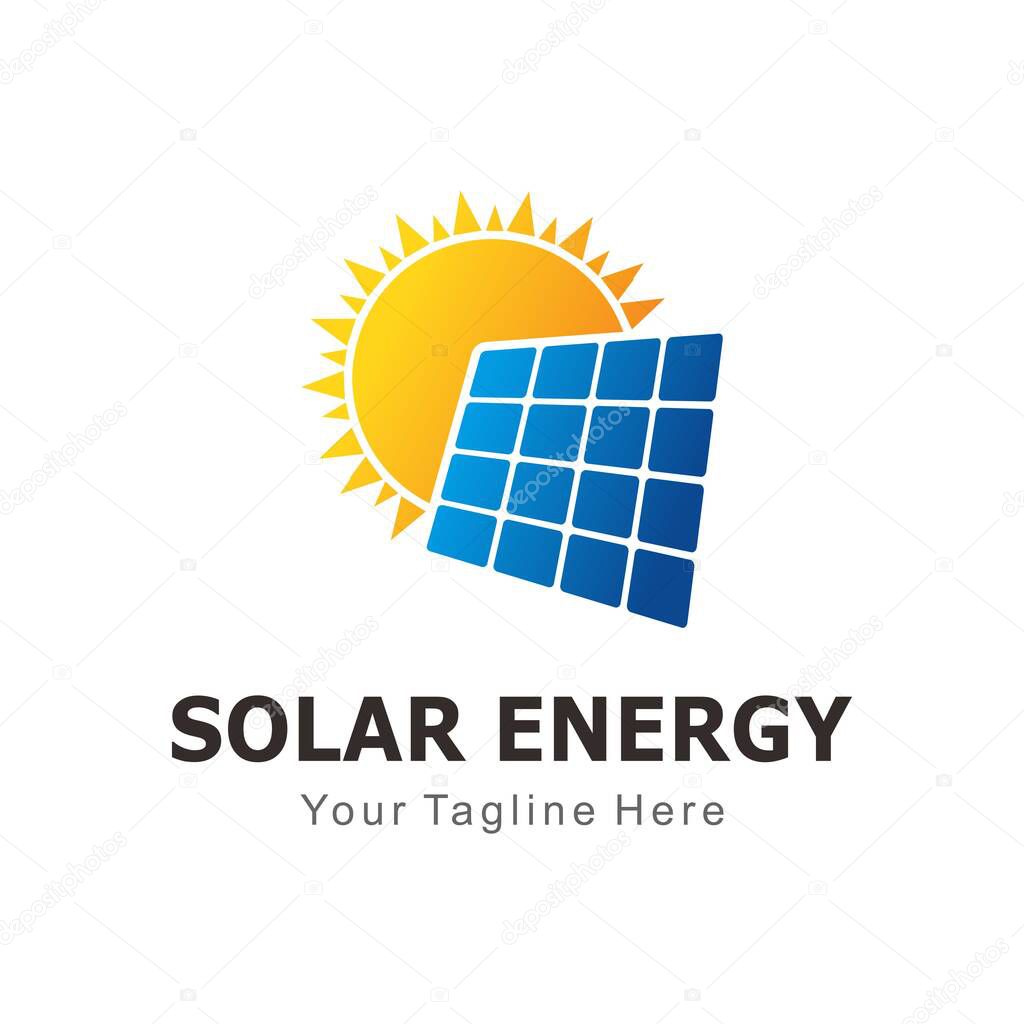 Solar panels icon. eco energy logo design inspiration and nature element. innovation, renewable, environment, and