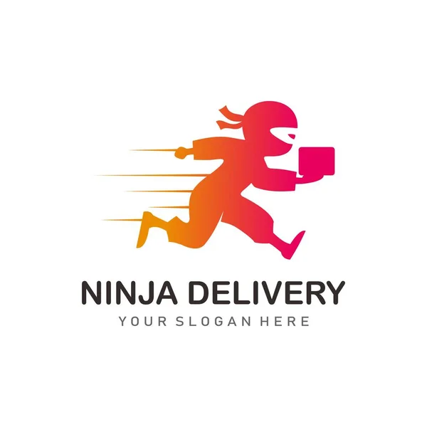 Vector Illustratie Van Adelivery Ninja Logo — Stockvector