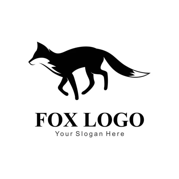 Fox Sylwetka Logo Design Wektor Szablon — Wektor stockowy