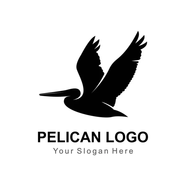 Modelo Vetor Design Logotipo Pelicano Voador —  Vetores de Stock
