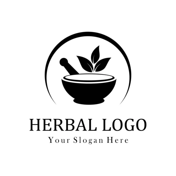 Векторный Шаблон Логотипа Травяной Терапии — стоковый вектор