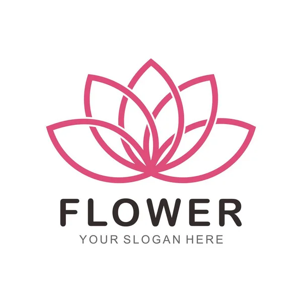 Lotus Pictogram Logo Ontwerp Template — Stockvector