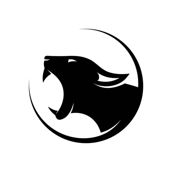 Panterkop Silhouet Logo Template Vector Illustratie — Stockvector