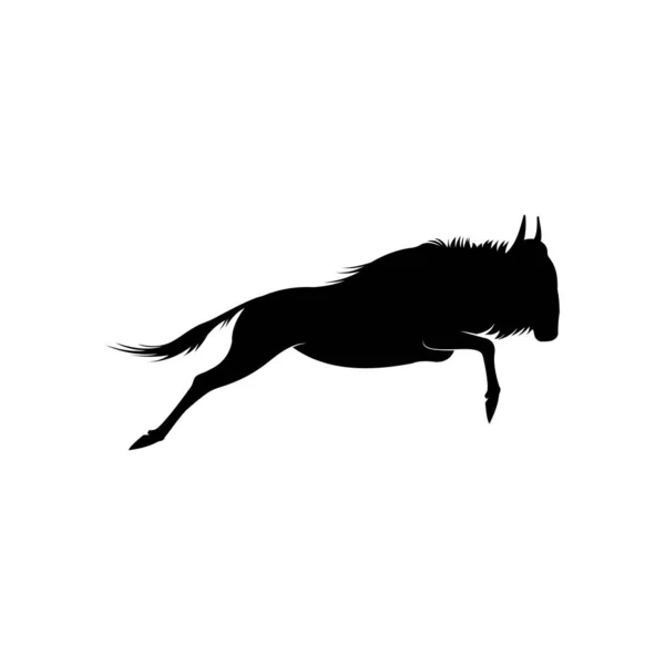 Vector Silhouette Wildebeest — Stock Vector