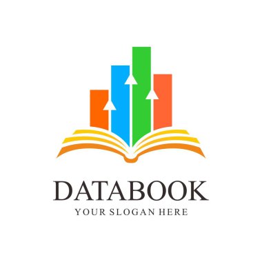 Kütüphane logosu simgesi. kitap ve bilgi sembolü