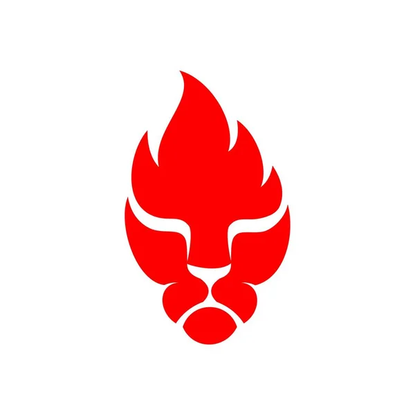 Lion Feu Flamme Logo Conception Modèle Vecteur — Image vectorielle
