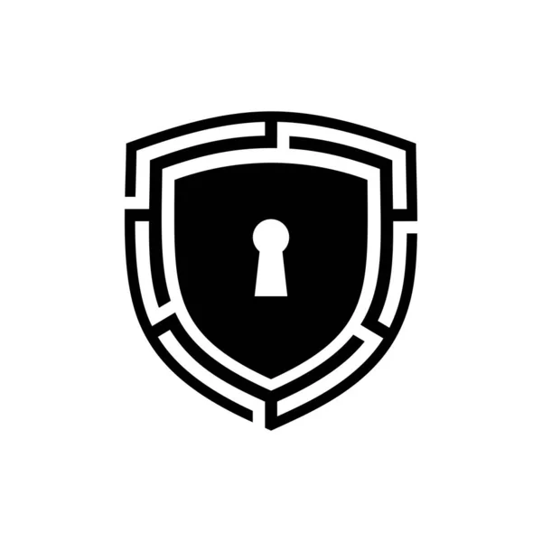 Щит Значком Блокування Символ Захисту Безпеки Векторна Ілюстрація — стоковий вектор