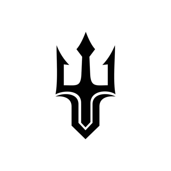 Trident Siluet Vektör Logosu — Stok Vektör