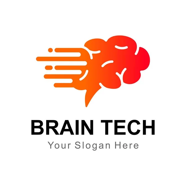 Disegno Modello Icona Logo Cervello Umano — Vettoriale Stock