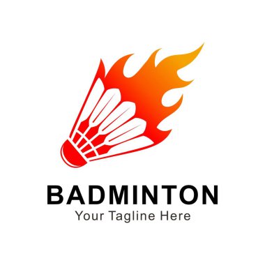 badminton Shuttlecock logo tasarımı şablon vektör çizimi