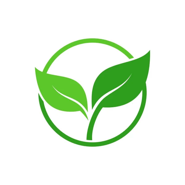 Zielony Liść Ekologia Natura Element Wektor Ikona — Wektor stockowy
