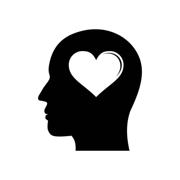Human Head Heart Icon Vector Illustration Design — Stock Vector