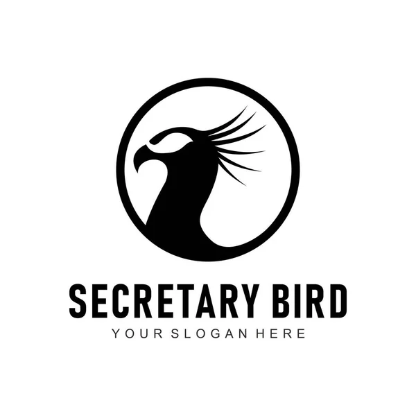 Secretario Pájaro Logotipo Diseño Vector Plantilla — Vector de stock