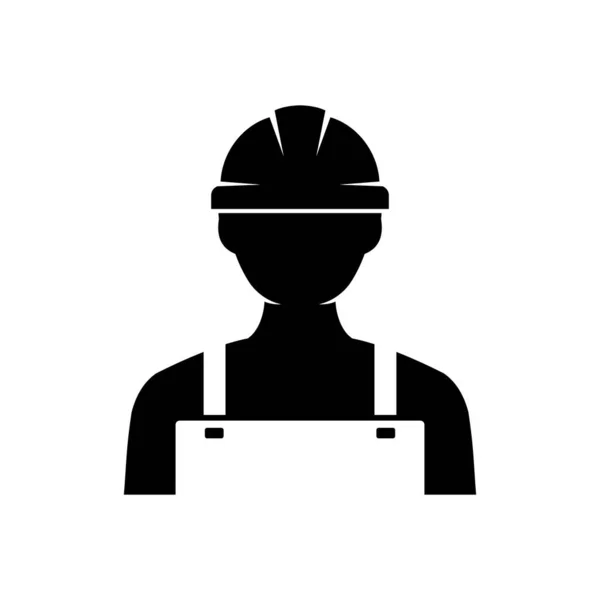 Worker Helmet Icon Flat Design — Stock Vector