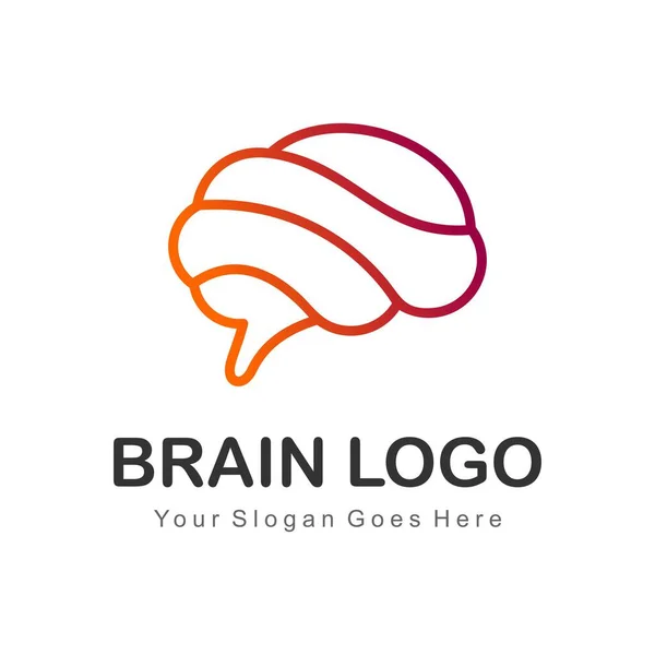 Modello Vettoriale Progettazione Logo Cerebrale — Vettoriale Stock