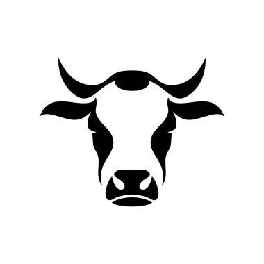 inek başı siluet vektör çizimi