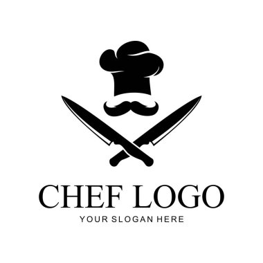 Şef şapka logosu vektör çizimi